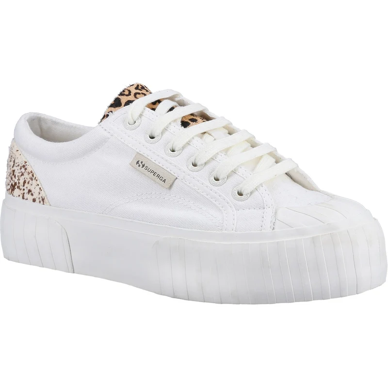 Superga Damen-Sneaker 2631 mit Kalbshaardetails – Weiß