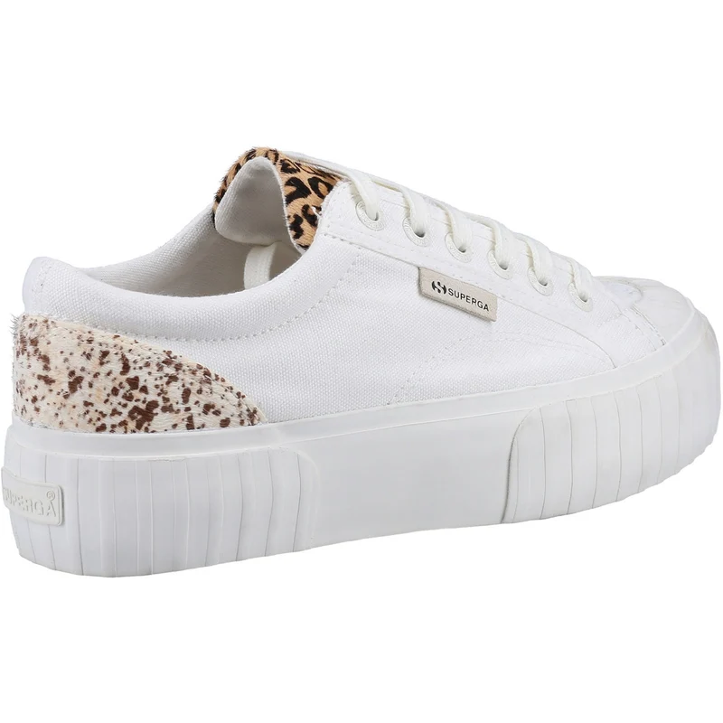 Superga Damen-Sneaker 2631 mit Kalbshaardetails – Weiß