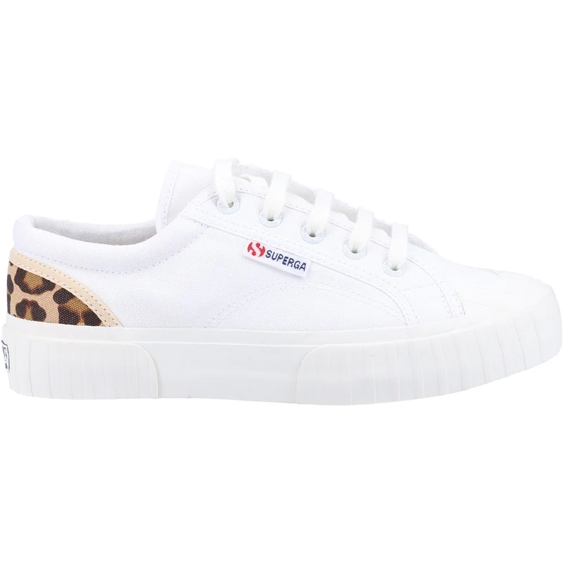 Superga Damen-Sneaker 2630 Stripe Pad Leopard – Weiß