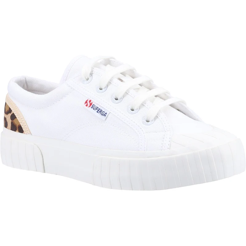 Superga Damen-Sneaker 2630 Stripe Pad Leopard – Weiß