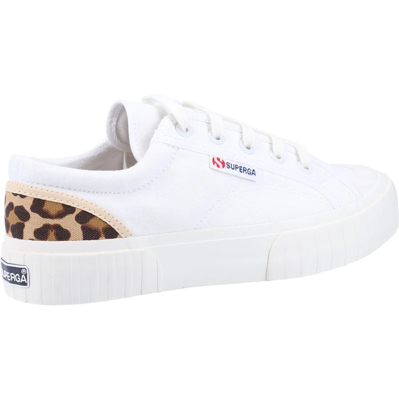 Superga Damen-Sneaker 2630 Stripe Pad Leopard – Weiß