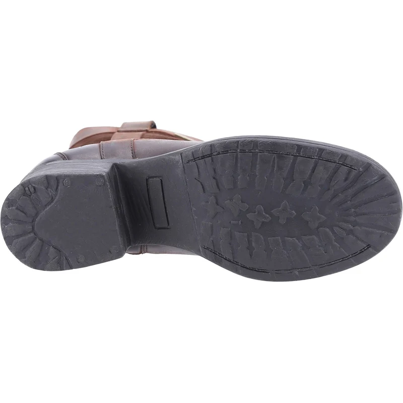 Hush Puppies Damen-Stiefel „Saskia“ aus mit Lammfell gefüttertem Leder – Braun
