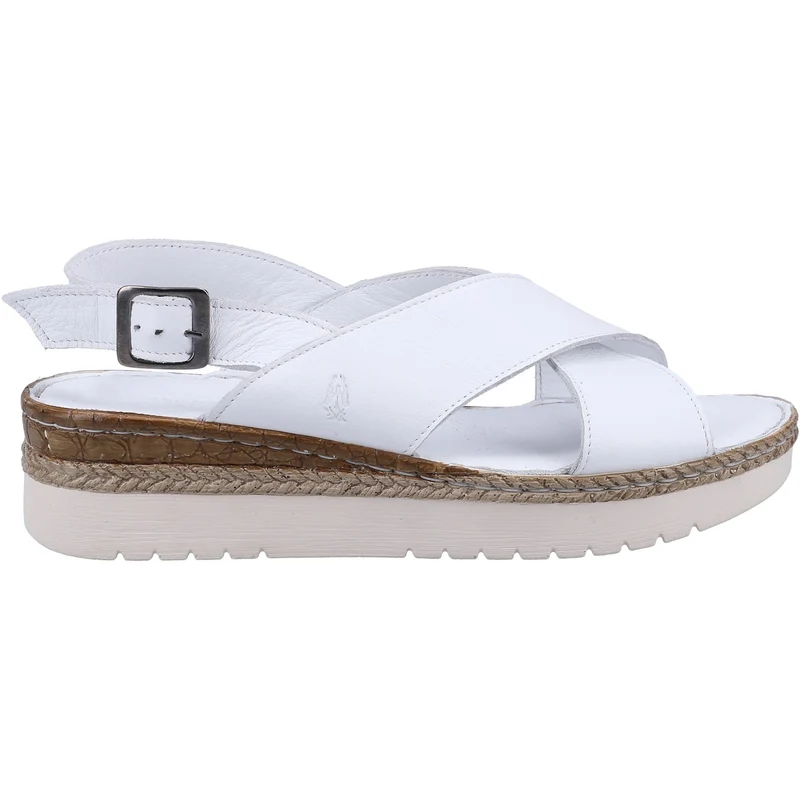 Hush Puppies Damen Saphira Ledersandale – Weiß