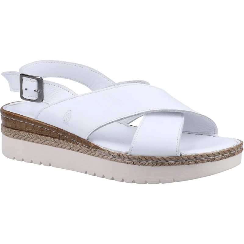 Hush Puppies Damen Saphira Ledersandale – Weiß