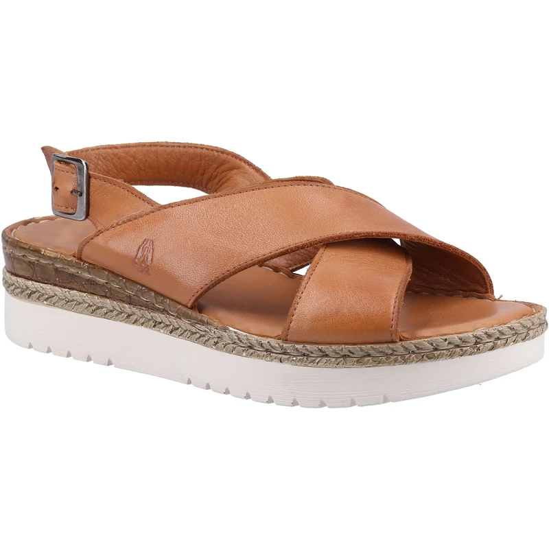 Hush Puppies Damen Saphira Ledersandale – Hellbraun