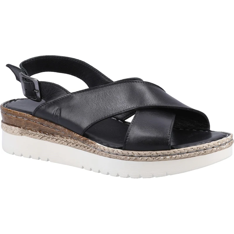 Hush Puppies Damen Saphira Ledersandale - Schwarz
