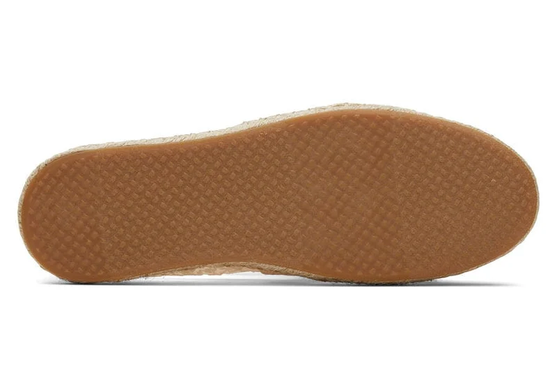 TOMS Alpargata Damen-Espadrille mit floraler Spitze und Seil – Natur