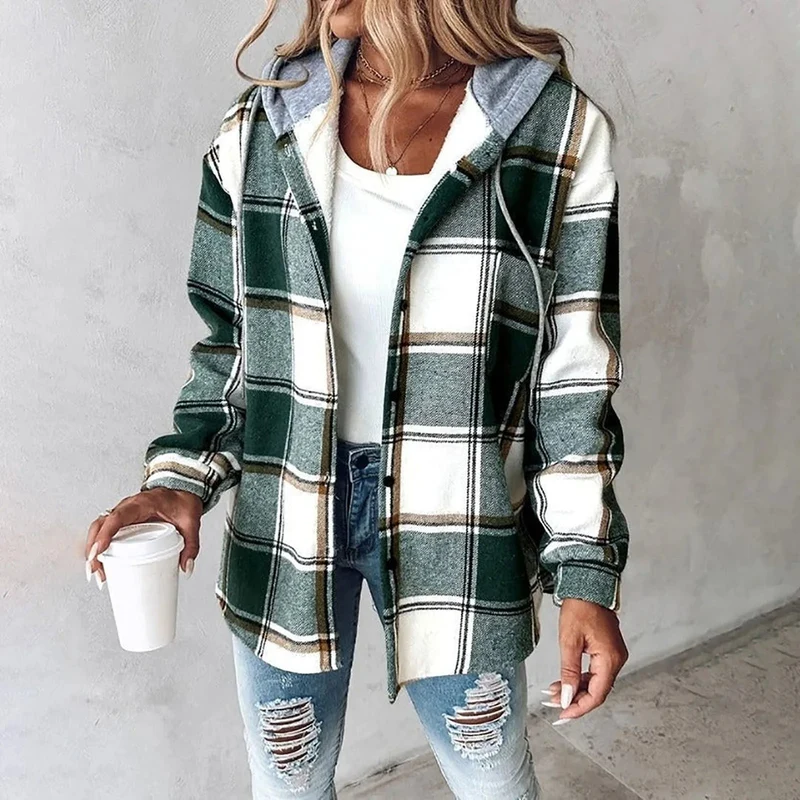 Lässige Hemdjacke Mit Kapuze - Felicia