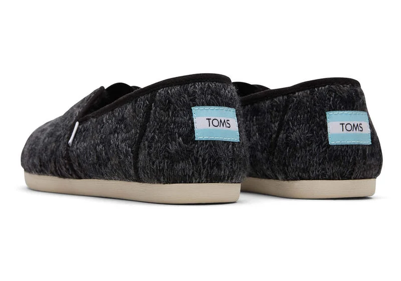 TOMS Alpargata-Espadrille aus Kunstfell für Damen – Schwarz gestrickt