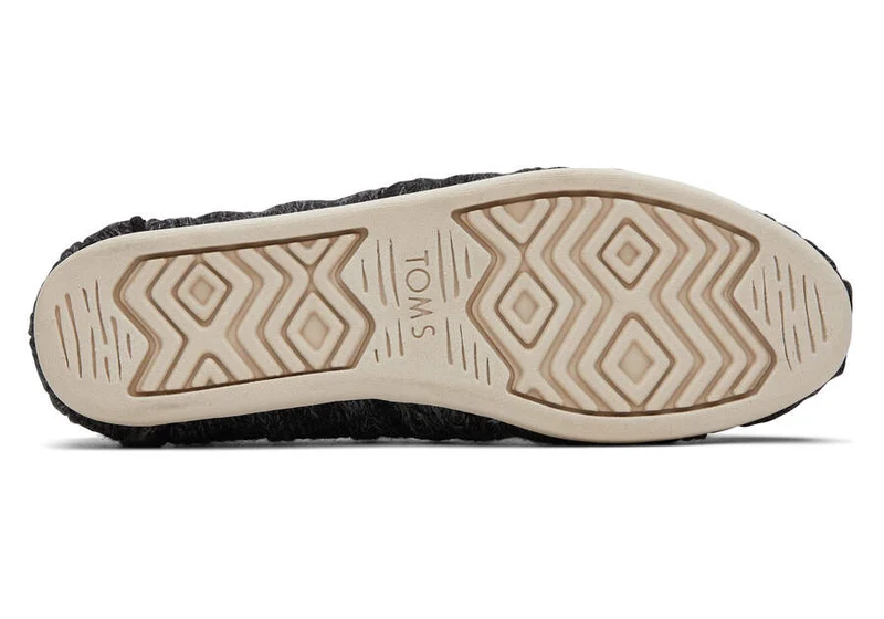 TOMS Alpargata-Espadrille aus Kunstfell für Damen – Schwarz gestrickt