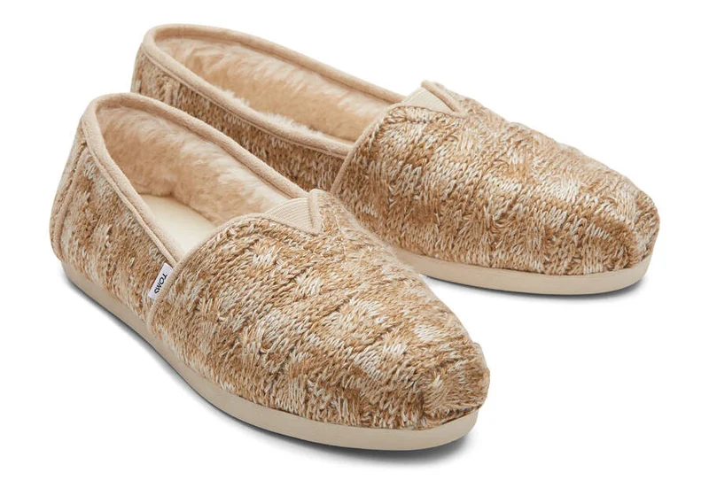 TOMS Alpargata-Espadrille aus Kunstpelz für Damen – Strickbraun