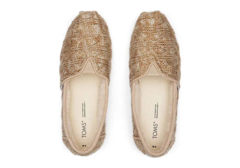 TOMS Alpargata-Espadrille aus Kunstpelz für Damen – Strickbraun