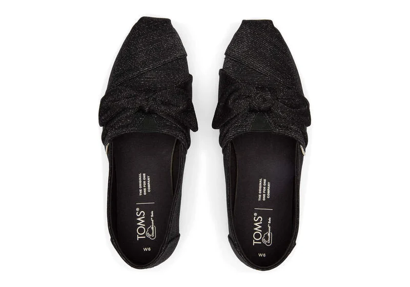 TOMS Damen Glimmer Alpargata Espadrille – Schwarz