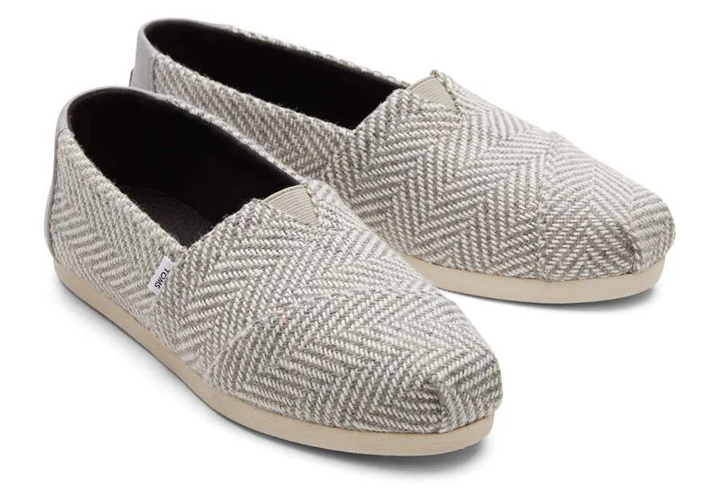 TOMS Alpargata Espadrille mit Fischgrätenmuster für Damen – Drizzle Grey