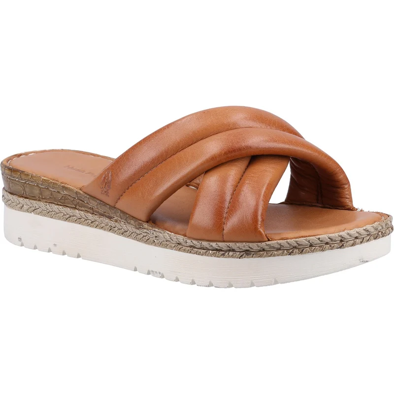 Hush Puppies Damen Samira Mule-Sandale aus Leder – Hellbraun