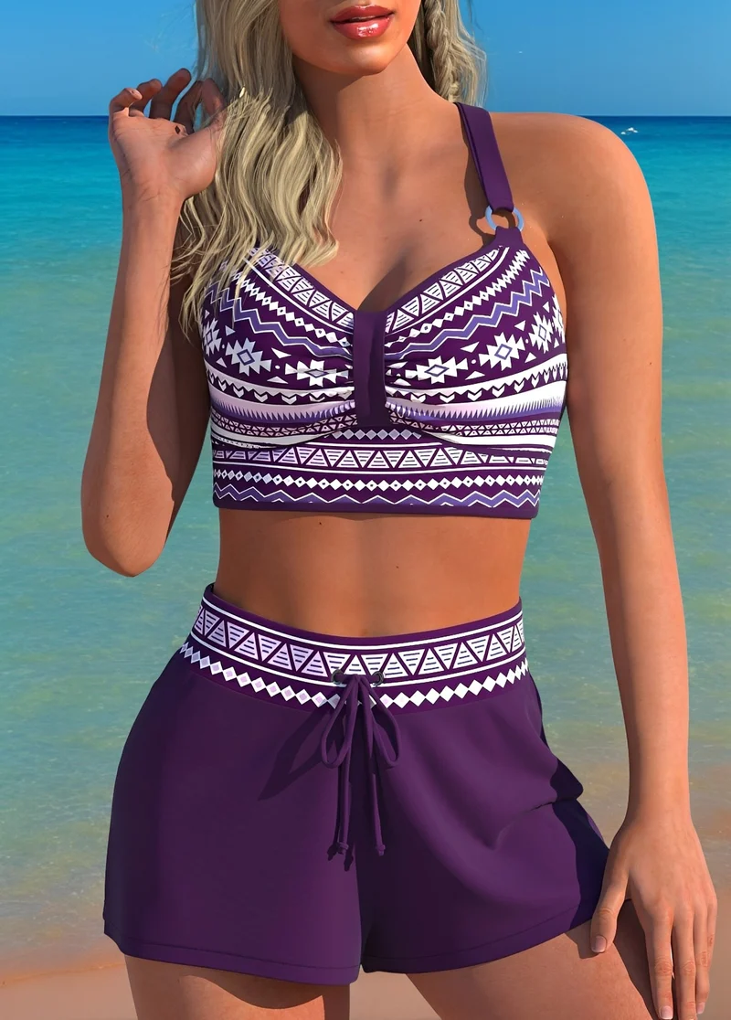 Bailey - Stilvoller Bikini mit hoher Taille und Muster für Damen