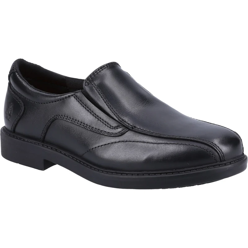 Hush Puppies Toby Leder-Slip-On-Schulschuhe für Jungen – Schwarz