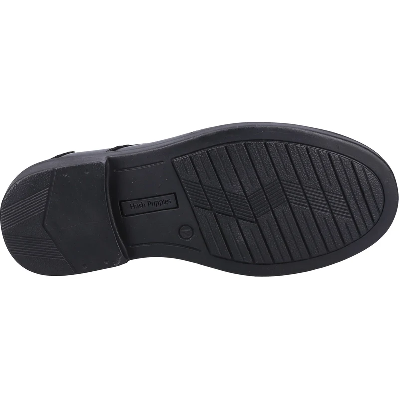 Hush Puppies Toby Leder-Slip-On-Schulschuhe für Jungen – Schwarz