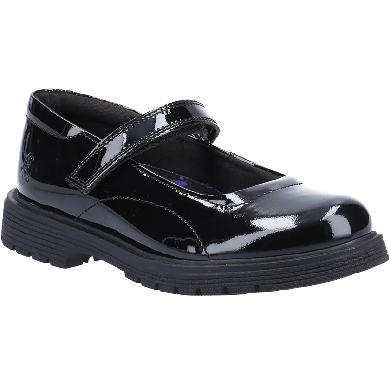 Hush Puppies Tally Schulschuhe aus Lackleder für Mädchen – Schwarz