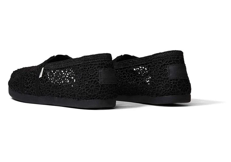 TOMS Marokkanische gehäkelte Alpargata-Espadrille für Damen – Schwarz