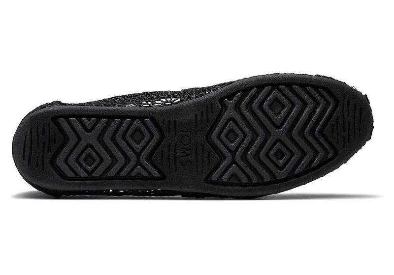 TOMS Marokkanische gehäkelte Alpargata-Espadrille für Damen – Schwarz