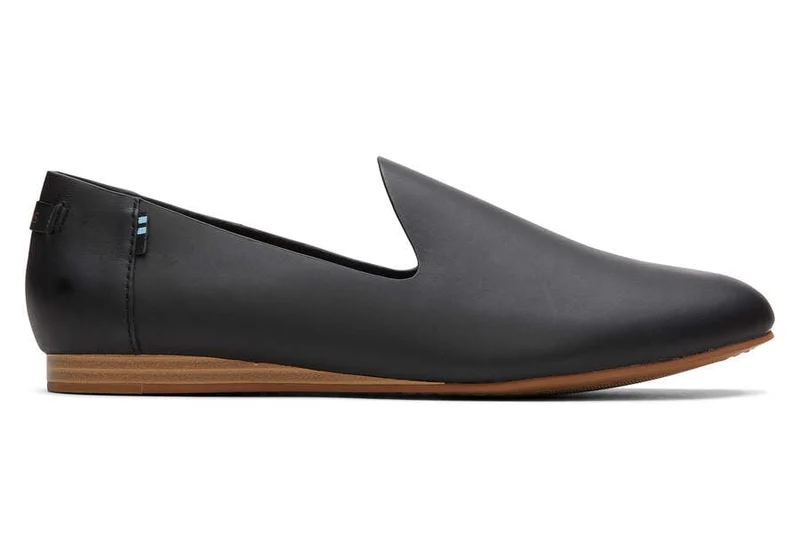TOMS Damen Darcy Leder-Flats - Schwarz