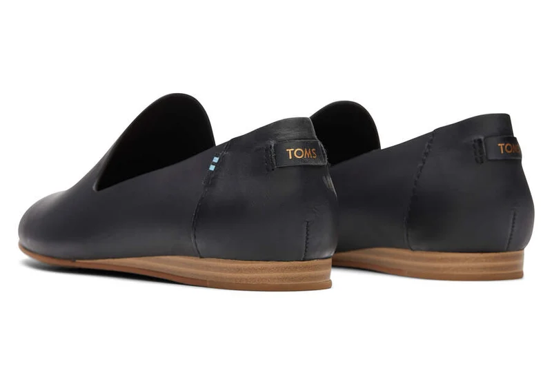 TOMS Damen Darcy Leder-Flats - Schwarz