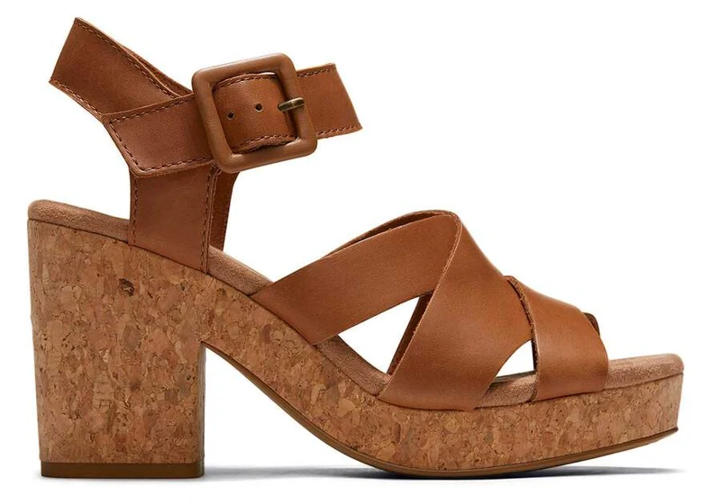 TOMS Damen Ava High Heel Sandale – Braun