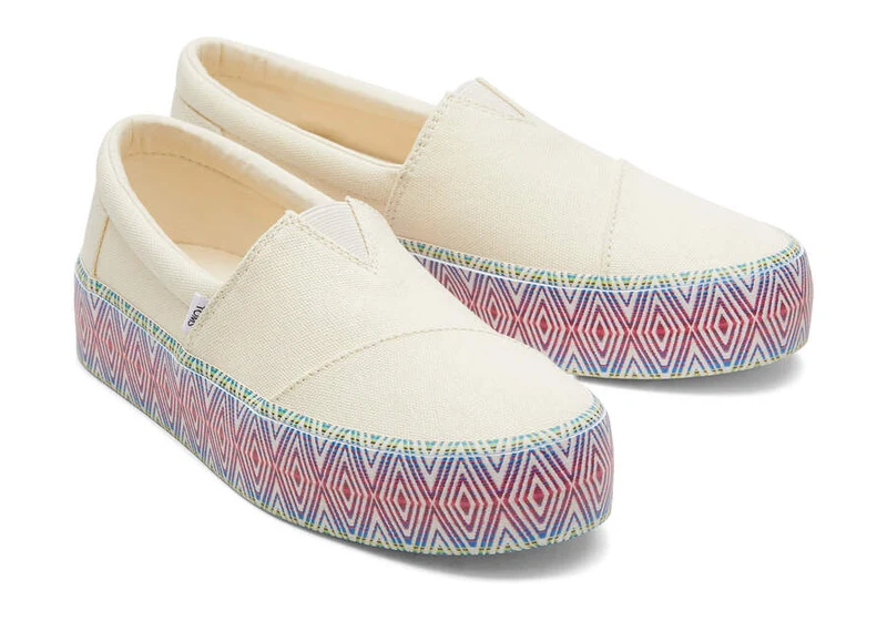 TOMS Damen Fenix ​​Plateau-Espadrille – Naturleinen