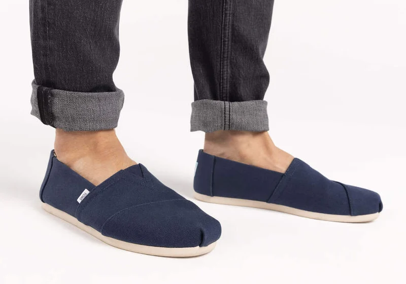 TOMS Alpargata-Espadrille aus recyceltem Baumwollcanvas für Herren – Marineblau