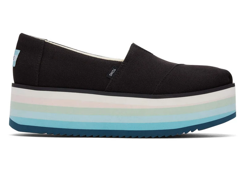 TOMS Alpargata Plateau-Espadrille für Damen – Schwarz