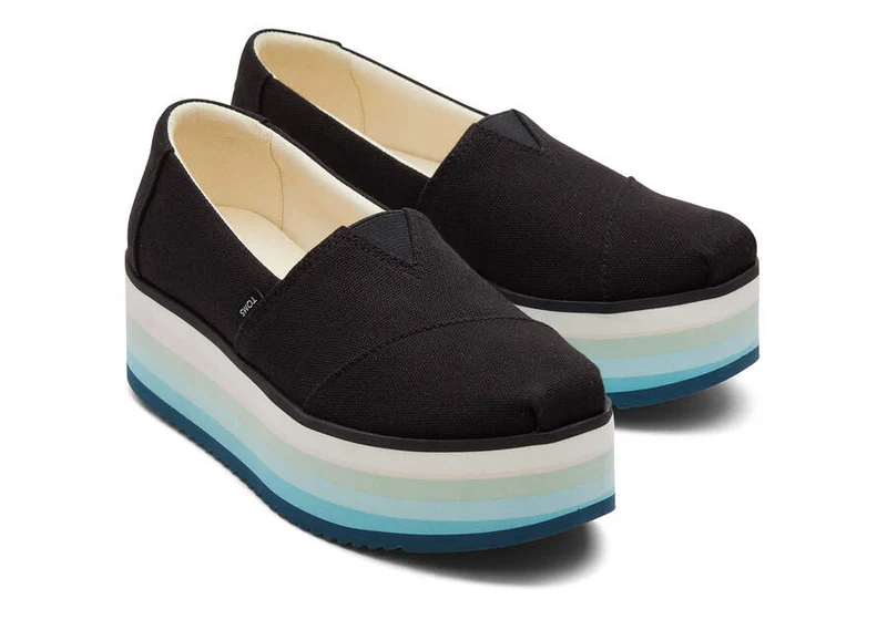 TOMS Alpargata Plateau-Espadrille für Damen – Schwarz