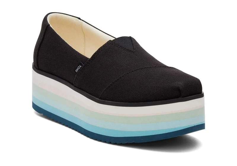 TOMS Alpargata Plateau-Espadrille für Damen – Schwarz