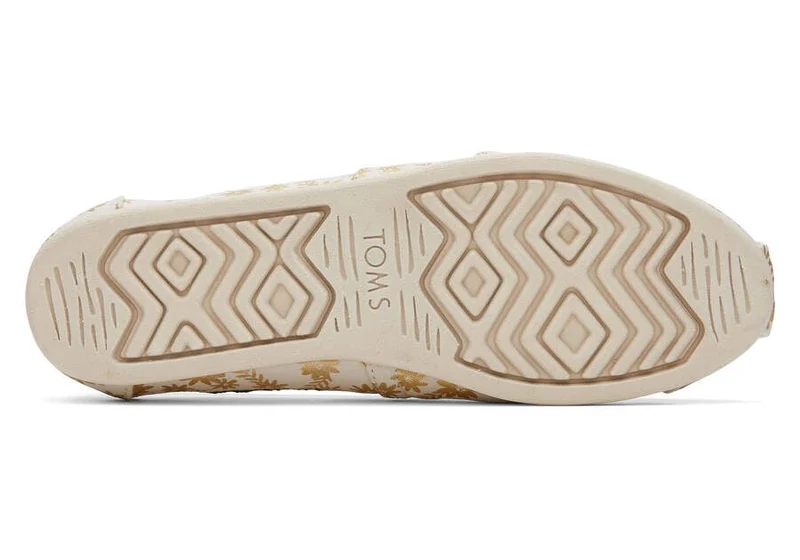 TOMS Alpargata Floral Blooms Espadrille für Damen – Goldfolie