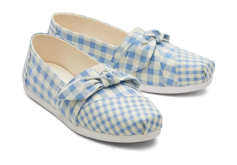 TOMS Alpargata Gingham Espadrille für Damen – Island Blue Gingham