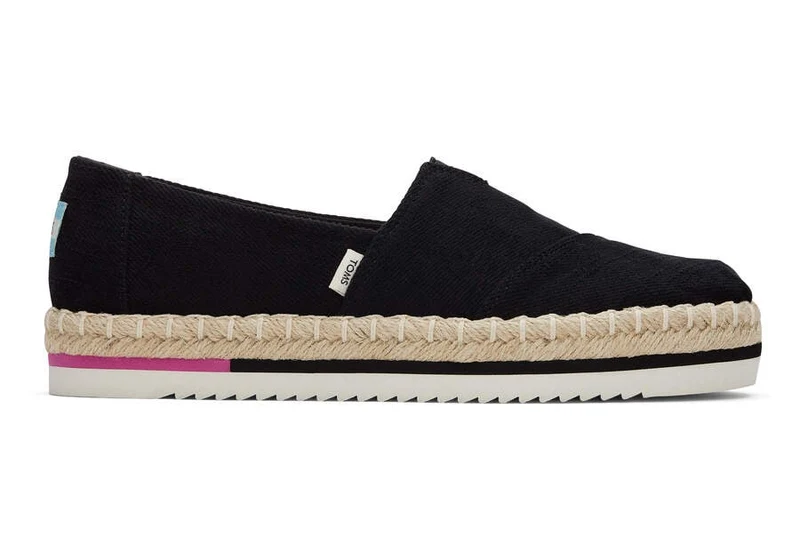 TOMS Alpargata Plateau-Espadrille für Damen – Schwarz