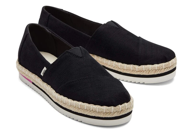 TOMS Alpargata Plateau-Espadrille für Damen – Schwarz