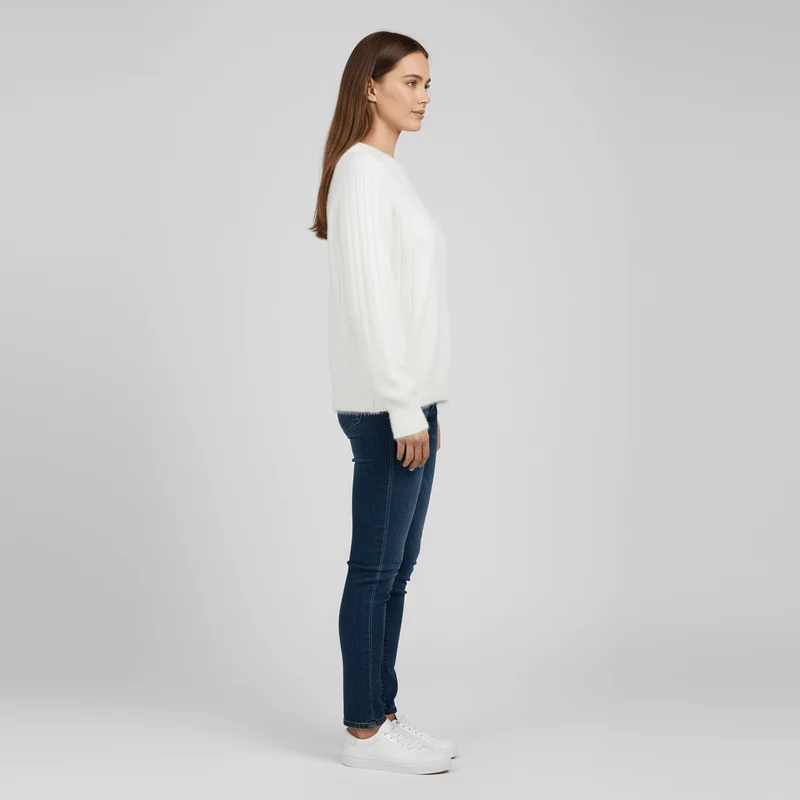 Gerippter Langarm-Pullover - Mayra