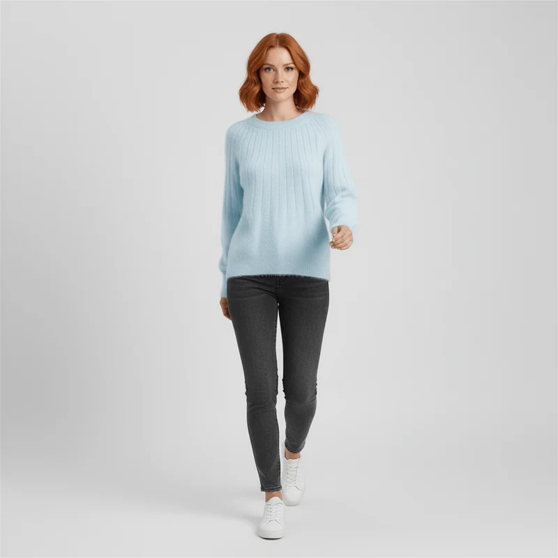 Gerippter Langarm-Pullover - Mayra