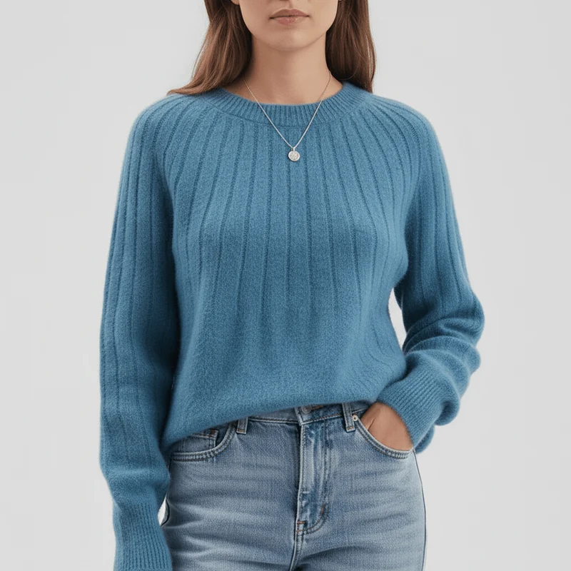Gerippter Langarm-Pullover - Mayra