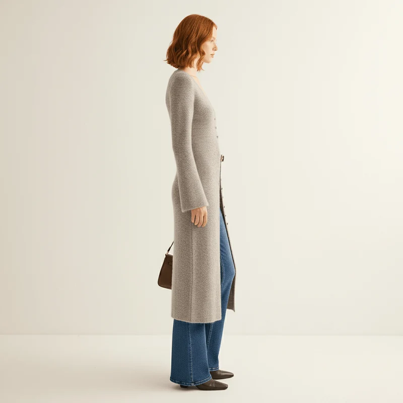 Longline-Cardigan Mit Knopfleiste - Lisann