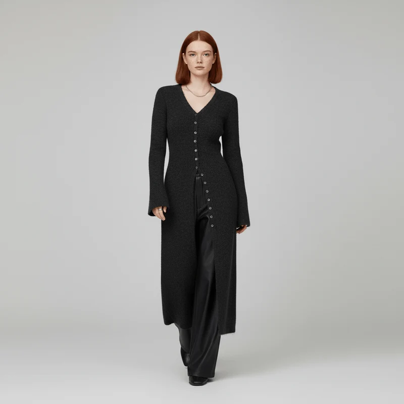 Longline-Cardigan Mit Knopfleiste - Lisann