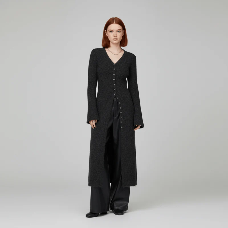 Longline-Cardigan Mit Knopfleiste - Lisann