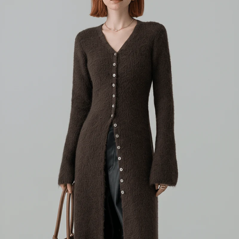 Longline-Cardigan Mit Knopfleiste - Lisann