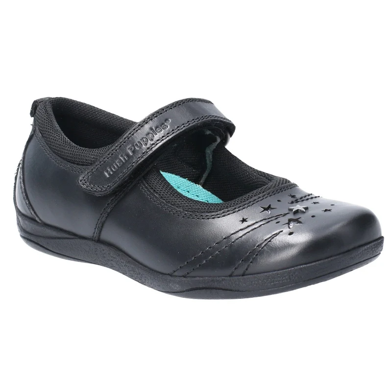 Hush Puppies Schulschuhe „Amber“ aus Leder für Mädchen – Schwarz