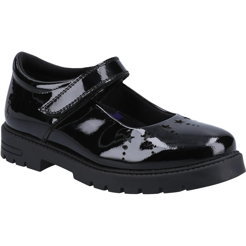 Hush Puppies Mädchen-Sabrina-Schuhe aus Lackleder – Schwarz