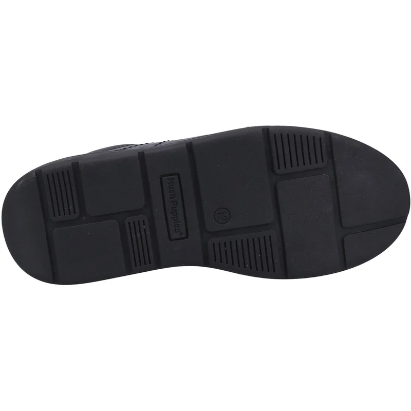 Hush Puppies Robert Leder-Schulschuhe für Jungen – Schwarz
