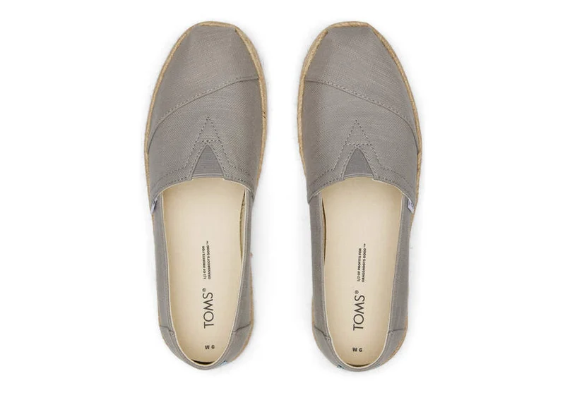 TOMS Alpargata Eco Espadrille aus recycelter Baumwolle für Damen – Drizzle Grey