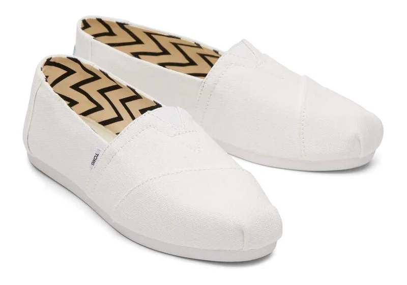 TOMS Alpargata Espadrille aus recycelter Baumwolle für Damen – Weiß