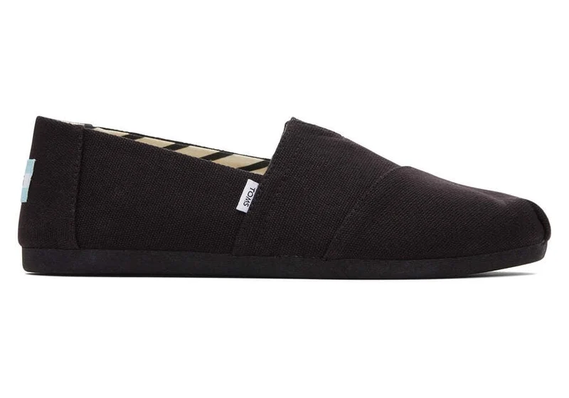 TOMS Alpargata Espadrille aus recycelter Baumwolle für Damen – Schwarz